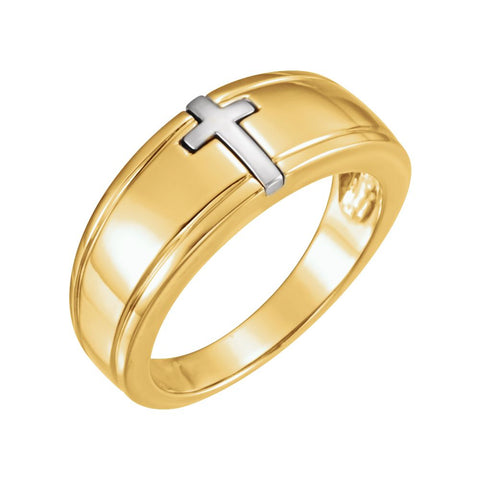 Two-Tone Cross Ring, Size 6