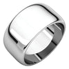 10k White Gold 10mm Half Round Wedding Band for Men, Size 12