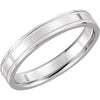 14k White Gold 4mm Flat Comfort-Fit Milgrain Wedding Band for Men, Size 11