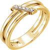 14k Yellow Gold 0.05 ctw. Diamond Ring, Size 7