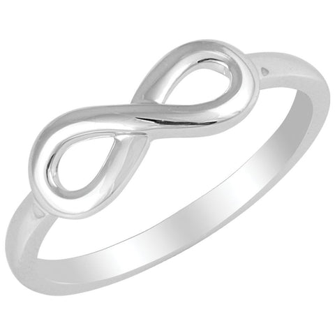 14k White Gold Infinity-Inspired Ring, Size 7