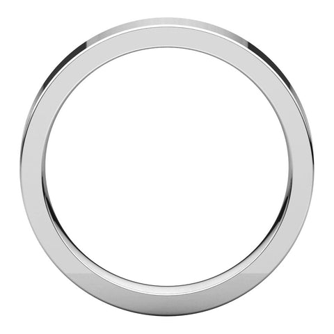 10k White Gold 4mm Flat Comfort Fit Band, Size 8.5