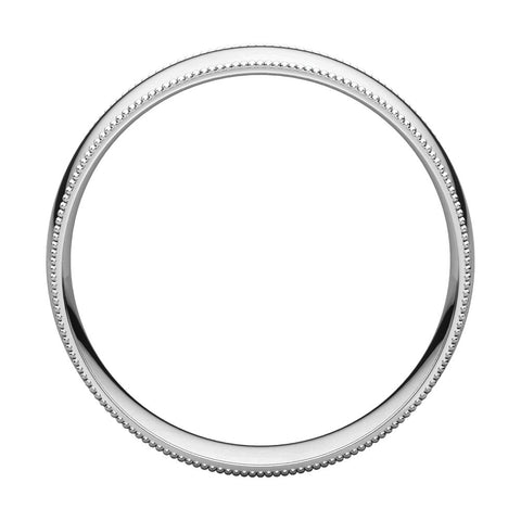 14k White Gold 6mm Light Comfort Fit Milgrain Band , Size 13