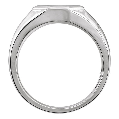 14k White Gold Men's Signet Ring, Size 10