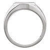 14k White Gold Men's Signet Ring, Size 10