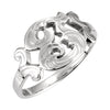 Initial Ring with Initial 'T' in 14k White Gold ( Size 6 )