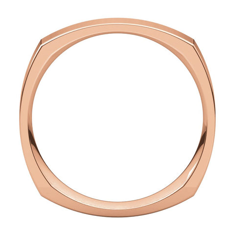 14k Rose Gold 4mm Square Comfort Fit Band, Size 10.5