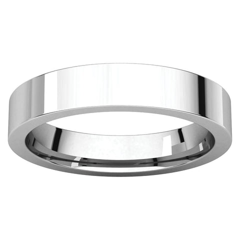 10k White Gold 4mm Flat Comfort Fit Band, Size 8.5