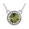 14k White Gold Peridot "August" 18-inch Birthstone Necklace