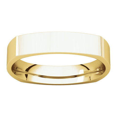 14k Yellow Gold 4mm Square Comfort Fit Band, Size 5