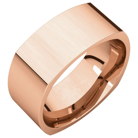 14k Rose Gold 8mm Square Comfort Fit Band, Size 11