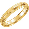 14k Yellow Gold 4mm Knife Edge Comfort-Fit Milgrain Wedding Band for Men, Size 11