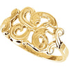 14k Yellow Gold Initial Rings, Size 6