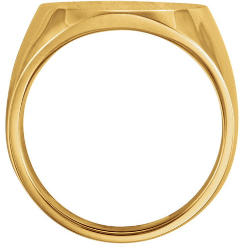 10k Yellow Gold 20x17mm Men's Solid Signet Ring, Size 10