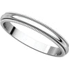 10k White Gold 2.5mm Milgrain Band, Size 4