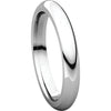 10k White Gold 3mm Comfort Fit Band, Size 7