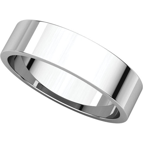 10k White Gold 5mm Flat Band, Size 5