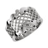 Latticework Wedding Band Ring in 14k White Gold ( Size 6 )