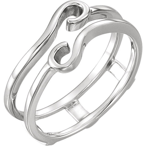 14k White Gold Ring Guard, Size 6