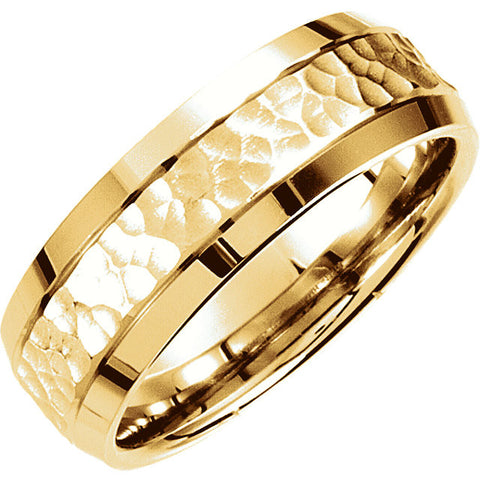 14k Yellow Gold 7.5mm Fancy Carved Band Size 10.00