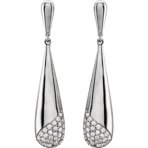 14k White Gold 1/3 CTW Diamond Teardrop-Shaped Earring