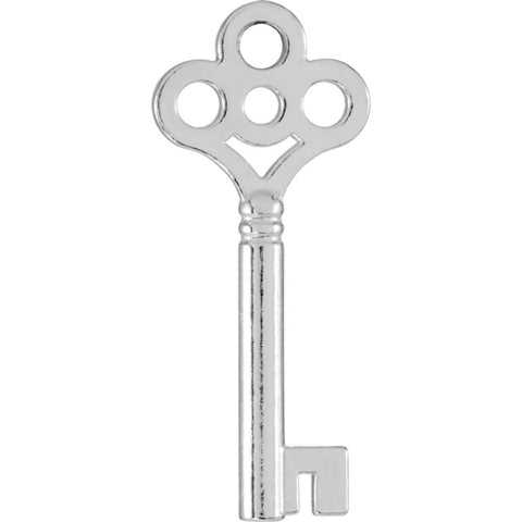 14k White Gold Key Charm