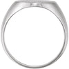 10k White Gold 18x16mm Solid Oval Men's Signet Ring, Size 11