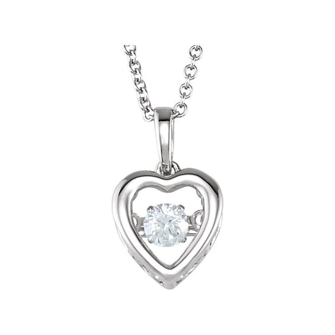 14k White Gold 1/6 CT Diamond Heart 18" Mystara® Necklace