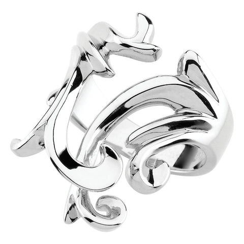 14k White Gold Freeform Ring, Size 6