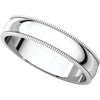 10k White Gold 4mm Light Milgrain Band, Size 14.5