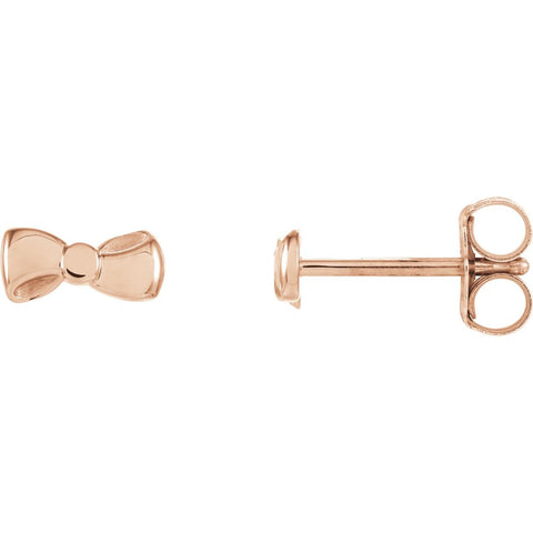 14k Rose Gold Bow Earrings