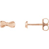 14k Rose Gold Decorative Bow Design Earrings