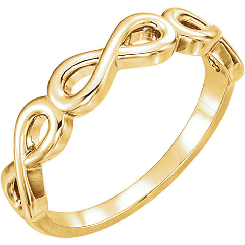 14k Yellow Gold Stackable Infinity-Inspired Ring, Size 7