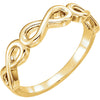 14k Yellow Gold Stackable Infinity Ring, Size 7