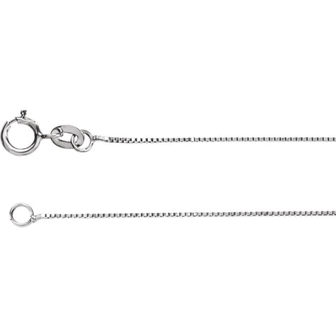 14k White Gold .55mm Solid Box 20" Chain