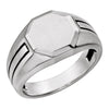 14k White Gold Men's Signet Ring, Size 10