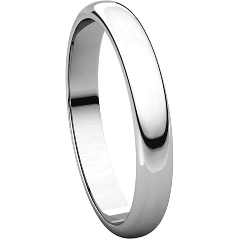 10k White Gold 4mm Half Round Light Band, Size 6.5