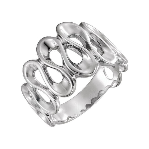 14k White Gold Freeform Ring, Size 6