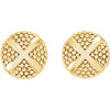 14k Yellow Gold Granulated X Earrings