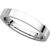 10k White Gold 3mm Flat Comfort Fit Band, Size 6