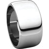 10k White Gold 10mm Half Round Band, Size 6.5