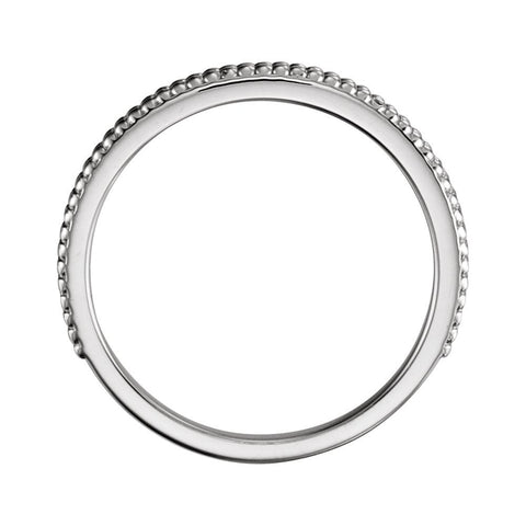 14k White Gold Stackable Bead Ring, Size 7