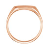 14k Rose Gold 5545 9x11mm Solid Oval Signet Ring, Size 7