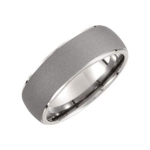 Titanium 7.5mm Oxidized Center Rounded Band Size 10.5