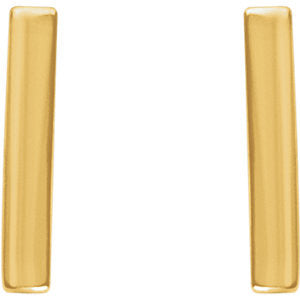 14k Yellow Gold Vertical Bar Earrings