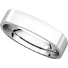 14k White Gold 4mm Square Comfort Fit Band, Size 12