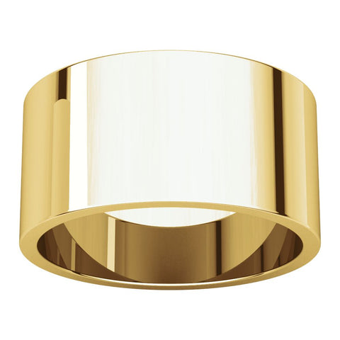 14k Yellow Gold 10mm Flat Band, Size 5.5