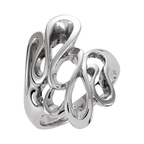 14k White Gold Freeform Ring, Size 6