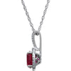 Sterling Silver 7mm Lab-Grown Ruby & .015 CTW Diamond 18" Necklace