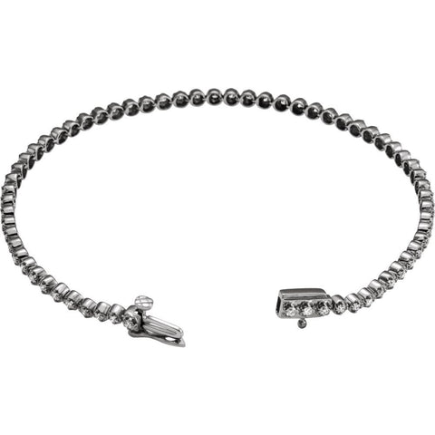 14k White Gold 1 CTW Diamond Line Bracelet